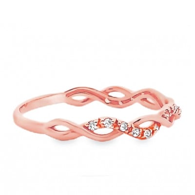 K18PG ツイストデザインダイヤリング 0.08CT RADR-6903DI-R #11