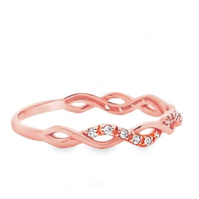 K18PG ツイストデザインダイヤリング 0.08CT RADR-6903DI-R #14