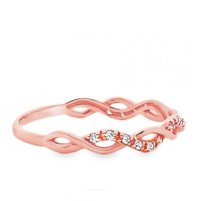 K18PG ツイストデザインダイヤリング 0.08CT RADR-6903DI-R #15