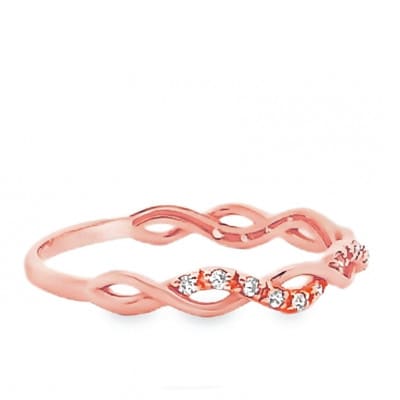 K18PG ツイストデザインダイヤリング 0.08CT RADR-6903DI-R #18