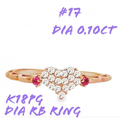 K18PG DIA ルビー パヴェリング 0.10CT RADR-5318DI-R #17