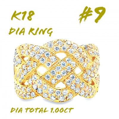 K18 DIA RING  1.0CT 1本 RAAT-20DI-Y #9