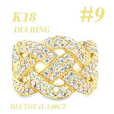 K18 DIA RING  1.0CT 1本 RAAT-20DI-Y #9