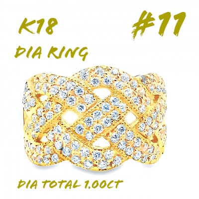 K18 DIA RING  1.0CT 1本 RAAT-20DI-Y #11