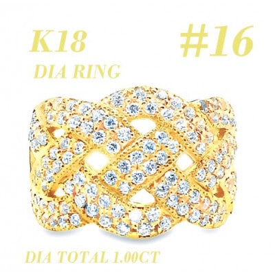 K18 DIA RING  1.0CT 1本 RAAT-20DI-Y #16