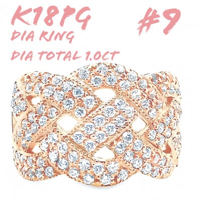 K18PG DIA RING 1.0CT 1本 RAAT-20DI-R #9