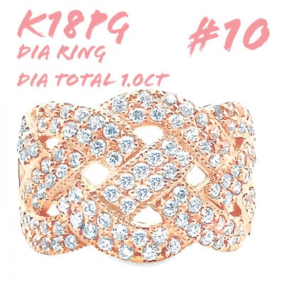 K18PG DIA RING 1.0CT 1本 RAAT-20DI-R #10