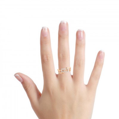 K18PG チェーンリンクリングDIA0.1CT RADR-6937DI-R #10