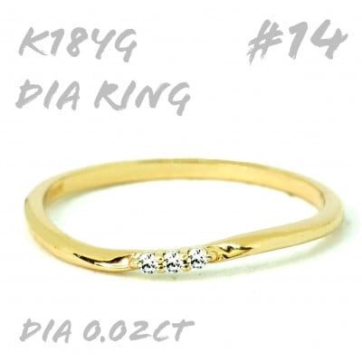 K18ダイヤモンド リング 0.02CT RADR-6525DI-Y #14