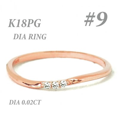 K18PGダイヤモンド リング 0.02CT RADR-6525DI-R #9
