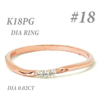 K18PGダイヤモンド リング 0.02CT RADR-6525DI-R #18