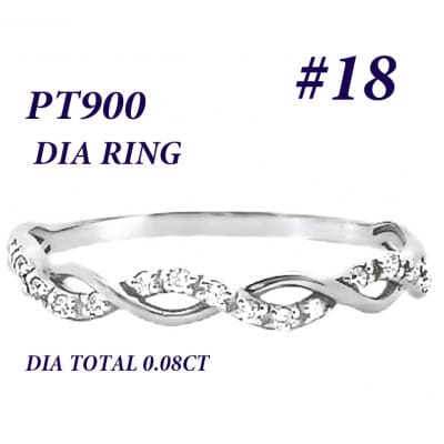 PT900 ツイストデザインダイヤリング 0.08CT RADR-6903DI-P #18
