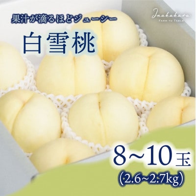 Inakakara厳選! 果汁溢れる「白雪桃」 8～10玉(計2.6～2.7kg)