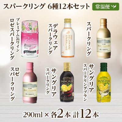 缶ワイン スパークリング 6種 飲み比べ 各2本 計12本 モンデ酒造 山梨県 笛吹市