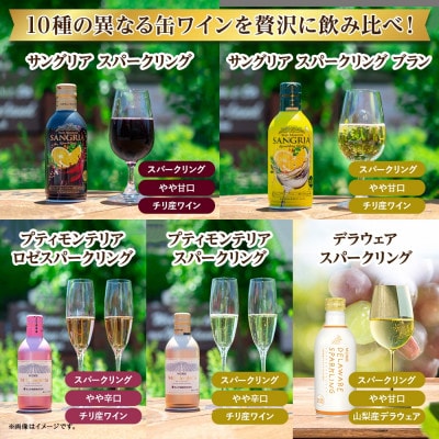 缶ワイン 欲張り 10種 飲み比べ セット 各2本 計20本 モンデ酒造 山梨県 笛吹市