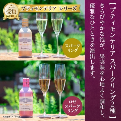 【熨斗】プティモンテリア 3種 飲み比べ ブラン スパークリング ロゼ 各2本計6本 山梨県笛吹市