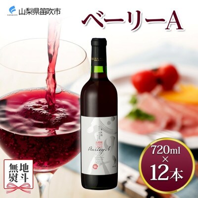 【のし付き】山梨県 ベーリーA 720ml×12本 赤ワイン 中口 モンデ酒造 笛吹市