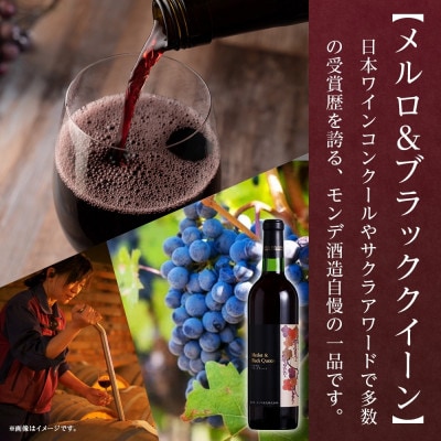 山梨県 メルロ&ブラッククイーン 720ml×12本 赤ワイン やや重口 モンデ酒造 笛吹市