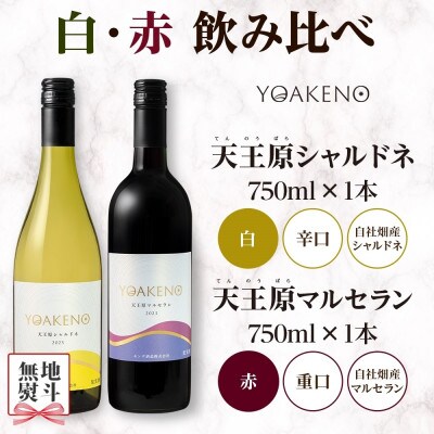 【のし付き】 YOAKENO 白・赤飲み比べ(天王原シャルドネ・マルセラン)各1本 笛吹市