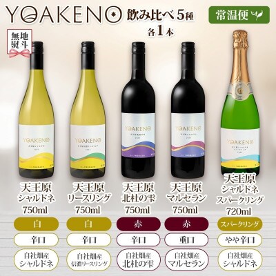 無地熨斗 山梨県 YOAKENO 飲み比べ 5種×各1本 赤 白 泡 ワイン モンデ酒造 笛吹市