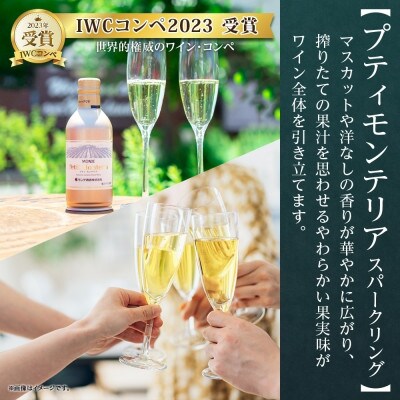 【毎月定期便】プティモンテリアスパークリング2種 290ml 12本 モンデ酒造 山梨 笛吹市全3回