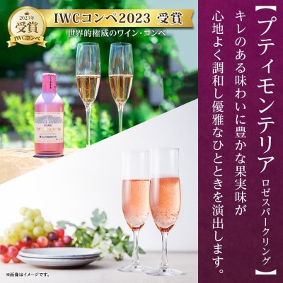 【毎月定期便】プティモンテリア スパークリング2種 290ml 6本 モンデ酒造 山梨 笛吹市全3回