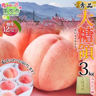 【2025年先行予約】桃 3kg 大糖領 糖度12%以上 秀品 山梨県笛吹市