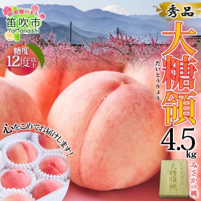 糖度が自慢のモモ「大糖領」約4.5kg 12～18玉 糖度12%以上 秀品 山梨県 笛吹市