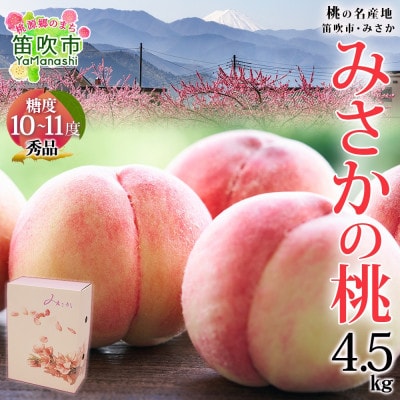 【2025年先行予約】みさかの桃 秀品 4.5kg 糖度 10%以上 山梨県 笛吹市