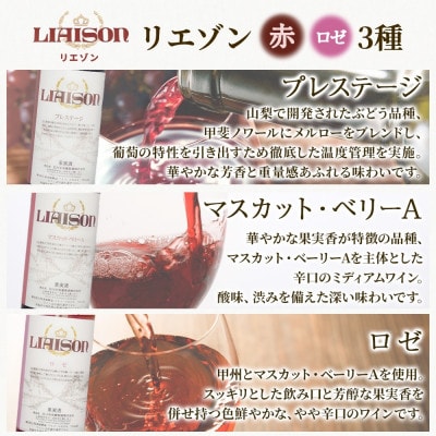 Liaisonリエゾン 6種6本セット 720ml 各1本 日川中央葡萄酒 山梨県 笛吹市
