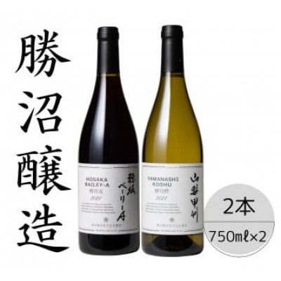 勝沼醸造　穂坂ベーリーA・山梨甲州樽発酵 計2本セット 167-043