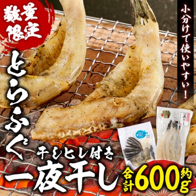 とらふぐ 一夜干し セット(合計約600g・一夜干し200g×3P 干しヒレ10g×1P)