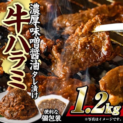 濃厚味噌醤油タレ漬け牛ハラミ肉 (合計1.2kg・300g×4p) 