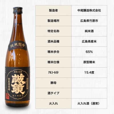 誠鏡大長レモン酒500ml&誠鏡純米超辛口720ml2種セット
