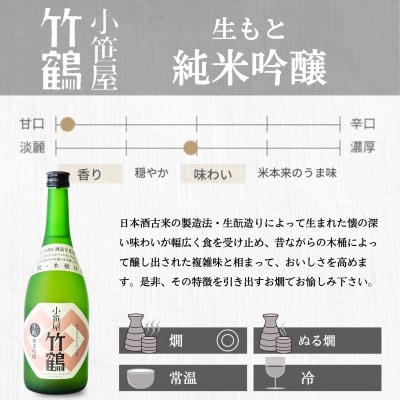 竹鶴酒造 小笹屋竹鶴 生もと 純米吟醸原酒 木桶仕込 720ml