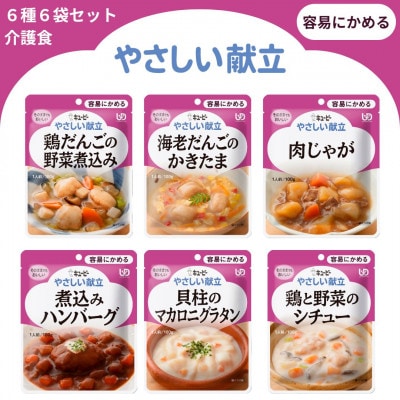 キユーピー やさしい献立 容易にかめる 6種6袋セット 介護食 災害食