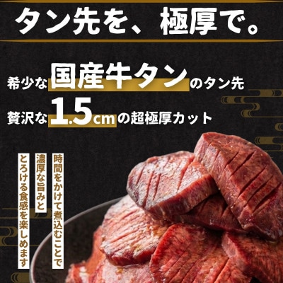 【国産牛タン タン先】超極厚1.5cm 厚切り 牛タンシチュー・煮込み用 500g 尾野精肉店
