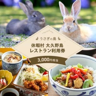 【うさぎ島】休暇村大久野島レストラン(ランチ)利用券(3,000円相当)