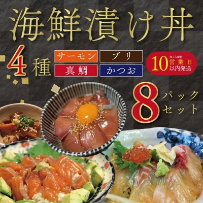 海鮮漬け丼 厳選 4種 8食 セット 真鯛 ブリ かつお サーモン 南予ビージョイ