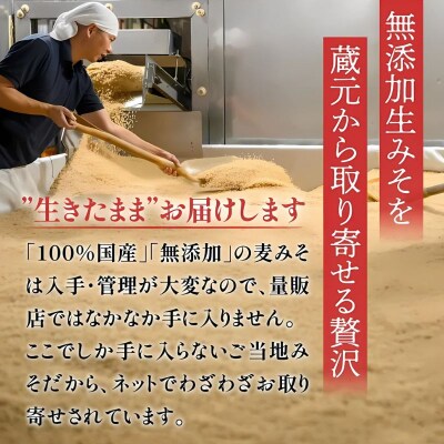 麦 みそ 750g × 4 パック 甘口 無添加 生 仕込み 味噌 減塩 食物繊維 麹 マルマサ醤油