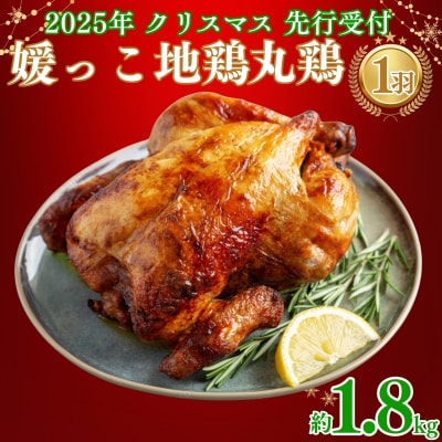 クリスマス 先行受付 媛っこ地鶏 丸鶏 約1.8㎏ ローストチキン ローカルスタンダード