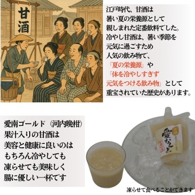 定期便 愛南ゴールド 入り 甘酒 (170g×20本) 3回 あま酒 愛媛県 愛南町 愛なんよ