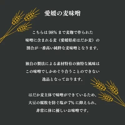 純 麦味噌 吟みそ 粗ずり 700g × 4パック 麦味噌 愛媛県 愛南町 マルヤス味噌