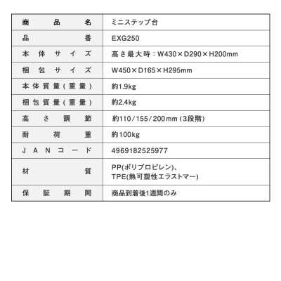 ミニステップ台/EXG250