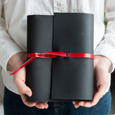 【KAKURA】紐巻きA5システム手帳 urushiブラック