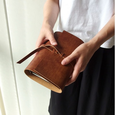 【KAKURA】紐巻きバイブルシステム手帳 アンティークブラウン