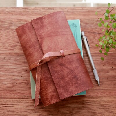 【KAKURA】紐巻きバイブルシステム手帳 アンティークブラウン