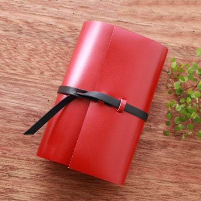 【KAKURA】紐巻きバイブルシステム手帳 urushiレッド