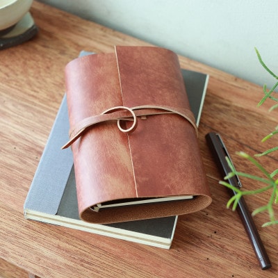 【KAKURA】紐巻きmini6穴システム手帳 アンティークブラウン