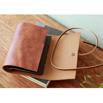 【KAKURA】紐巻きmini6穴システム手帳 アンティークブラウン